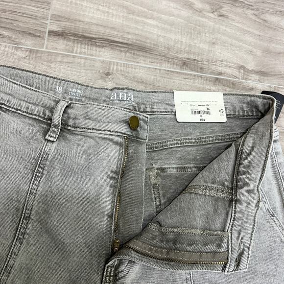 a.n.a High Rise Slim Straight Leg Fitted hip & Thigh Olive Taupe Jeans Size 18 - Picture 7 of 11